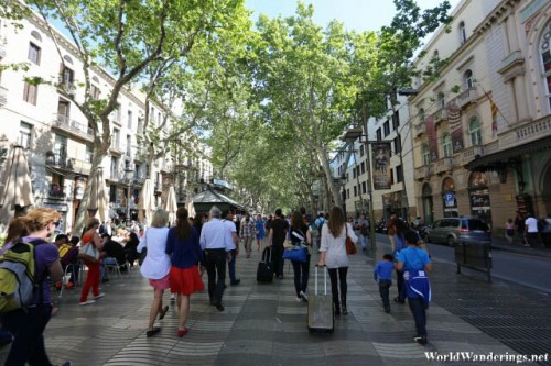 Walking Along the Las Ramblas in Barcelona