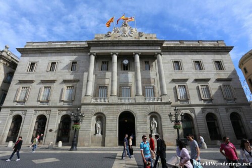 Facade of Casa de la Ciutat at Barcelona