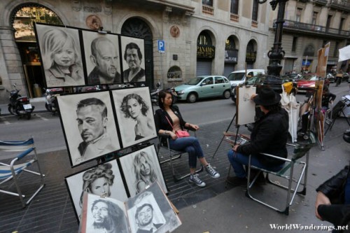 Have Yourself Drawn at La Rambla in Barcelona