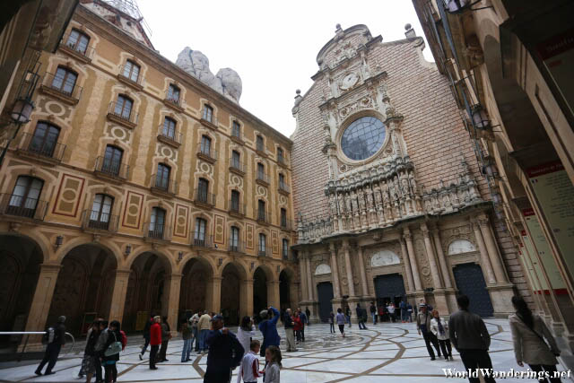 Small Square in Front of the Main Entrance of the Santa Maria de Montserrat Basilica