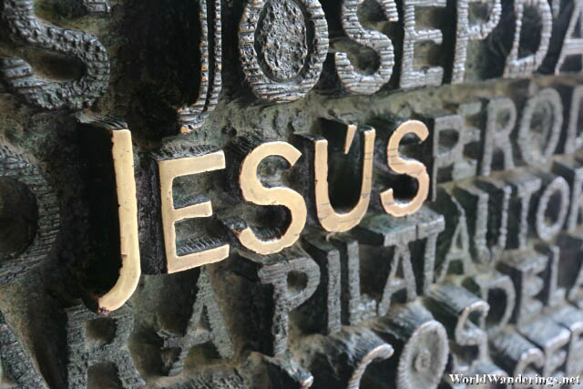 Names of Biblical Figures Carved on the Door of the Passion Facade of the Sagrada Familia