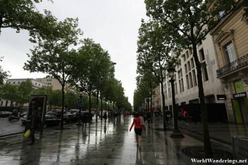 Rainy Day at the Champs-Élysées in Paris