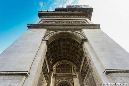 Close Up of the Arc de Triomphe at the Place Charles de Gaulle