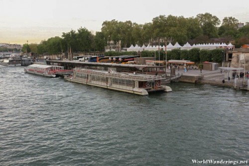 Tour Boats Along the River Seine