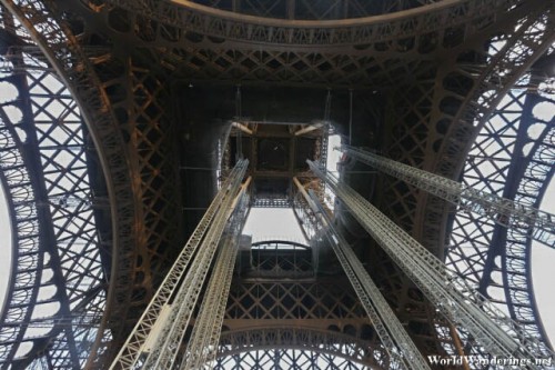 Looking at the Bottom of the Eiffel Tower