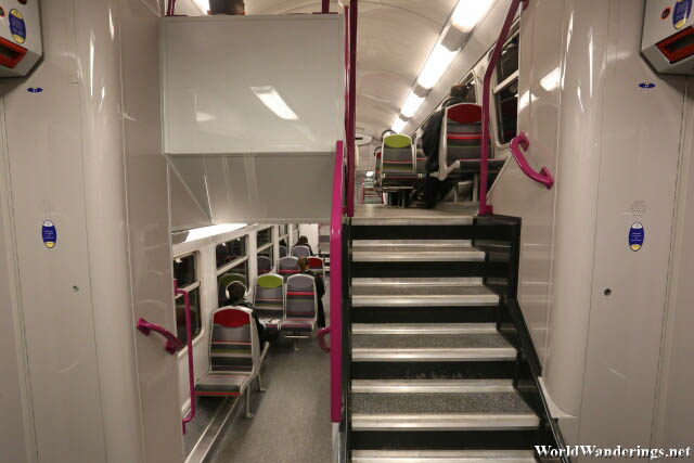 A Look Inside a Double Decker Train in Paris