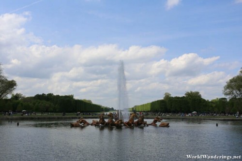 Closer Look at the Fountain at the Bassin d'Apollo