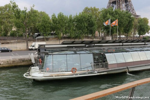 One of the Fancier River Cruise Boats Along the River Seine