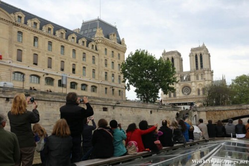 Approaching the Notre Dame Cathedral Along the River Seine