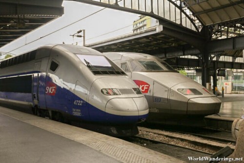 High Speed Trains at the Gare de l'Est Railway Station in Paris