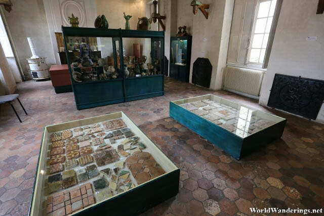 Exhibits on Tiles at the Romanesque House in the Medieval Town of Provins