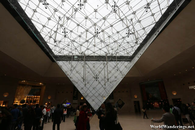 Inverted Pyramid at the Lobby of the Louvre Museum in Paris