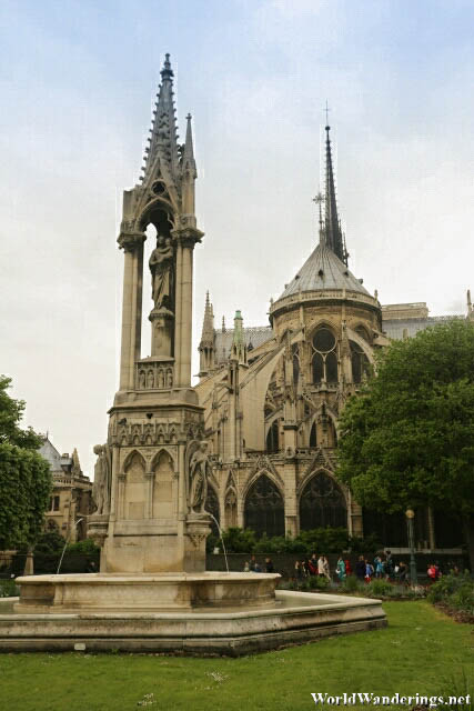 Park Behind the Notre-Dame de Paris Cathedral