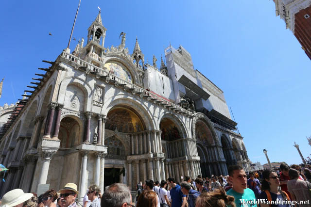 In Front of the Saint Mark's Basilica in Venice