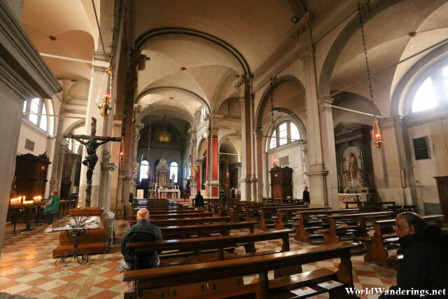 Inside the Church of San Martino in Burano