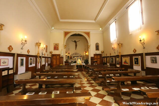 Inside the Oratorio di Santa Barbara in Burano