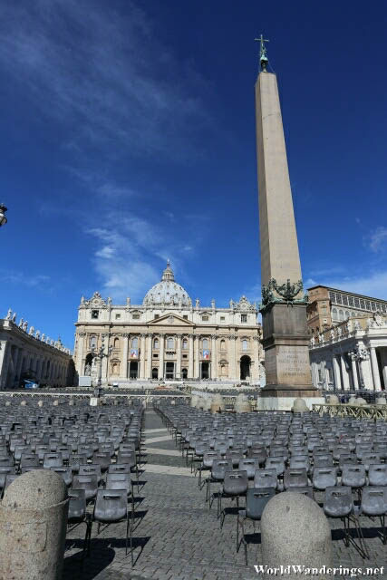 Obelisk and Saint Peter's Basilica in Rome