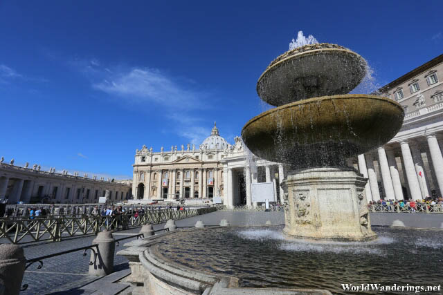 Fountain at Saint Peter's Square in the Vatican City