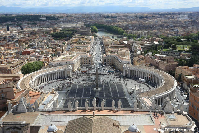 Saint Peter's Square from the Dome of Saint Peter's Basilica at the Vatican City