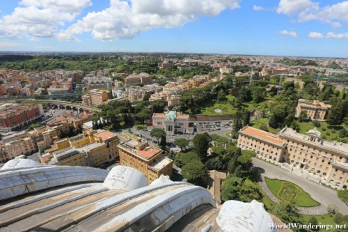 Looking Around the Vatican City and Rome from the Dome of Saint Peter's Basilica