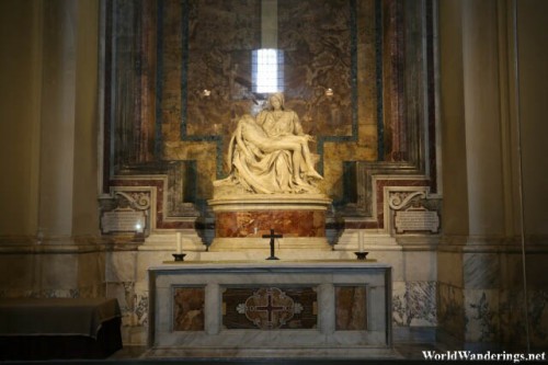 The Famous Pieta by Michelangelo at Saint Peter's Basilica