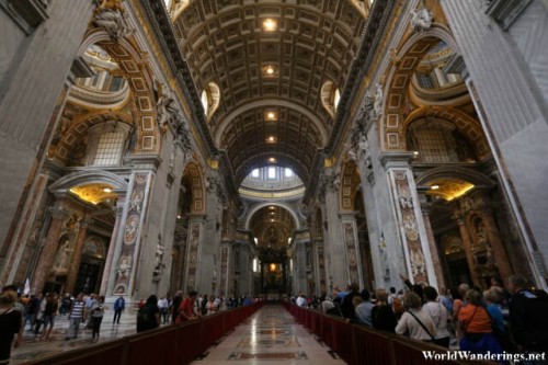 Looking Towards the Altar at Saint Peter's Basilica at the Vatican City