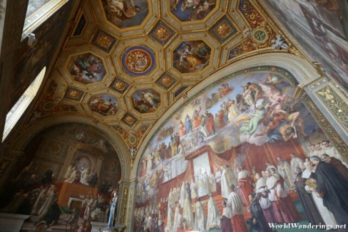 Beautiful Art on the Walls and Ceiling of the Vatican Museum