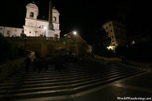 Going Up the Spanish Steps in Rome