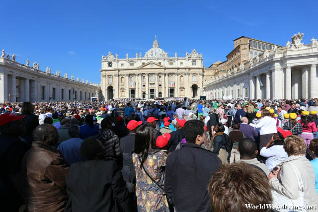 People Gathered for an Audience with Pope Francis