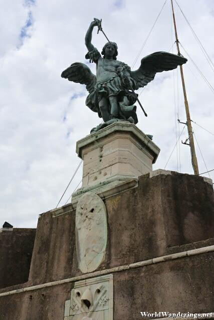 Statue of Saint Michael on Top of Castel Sant'Angelo in Rome