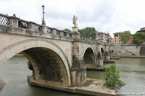 Beautiful Ponte Sant'Angelo Bridge Along the River Tiber