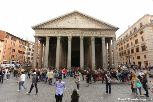 In Front of the Roman Pantheon in Rome