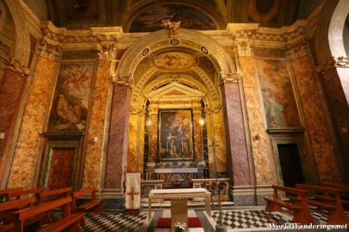 Inside the Santa Barbara dei Librai in Rome