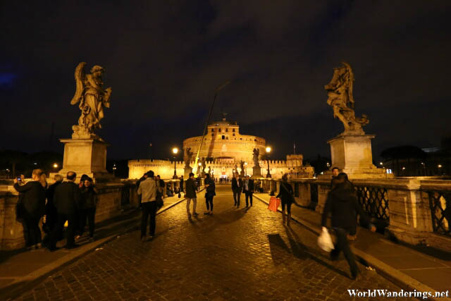 Walking Towards the Castel Sant'Angelo at Night