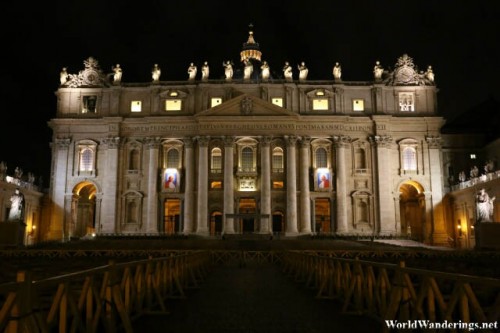 Beautiful Saint Peter's Basilica at Night