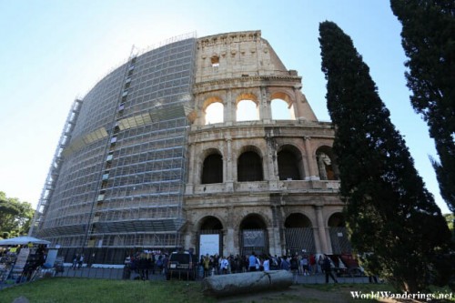Part of the Colosseum is Under Renovation