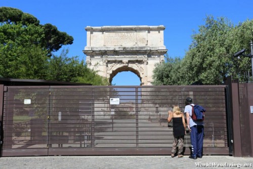 Closed Gates of the Palatine Hill in Rome