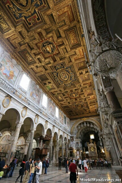 Inside the Church of Santa Maria in Aracoeli in Rome