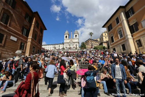 Spanish Steps in Rome Packed with People