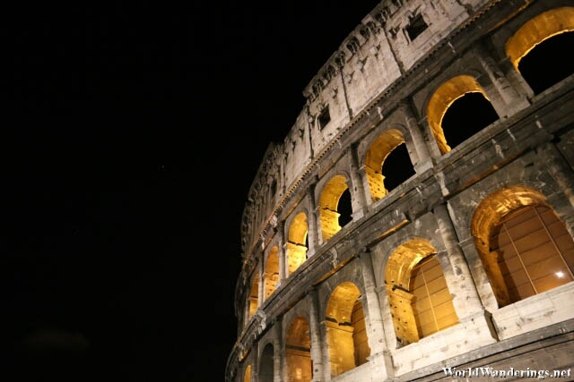 Beautiful Lighting of the Colosseum in Rome