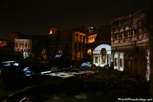 Light Show at Augustus' Forum in Rome