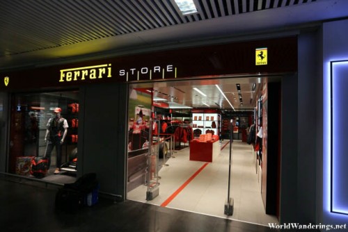 Ferrari Store in Rome Fiumicino International Airport