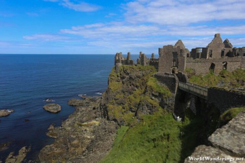 Steep Sides of Dunluce Castle in County Antrim