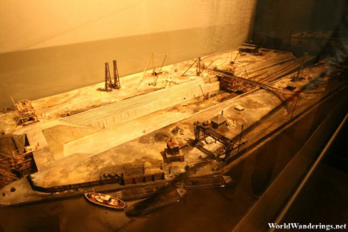 Scale Model of the Shipyard Where the Titanic was Built