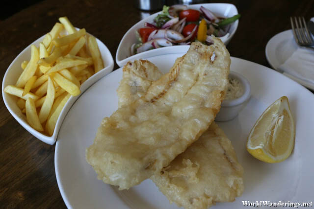 Fish and Chips at a Pub in Dungloe Town