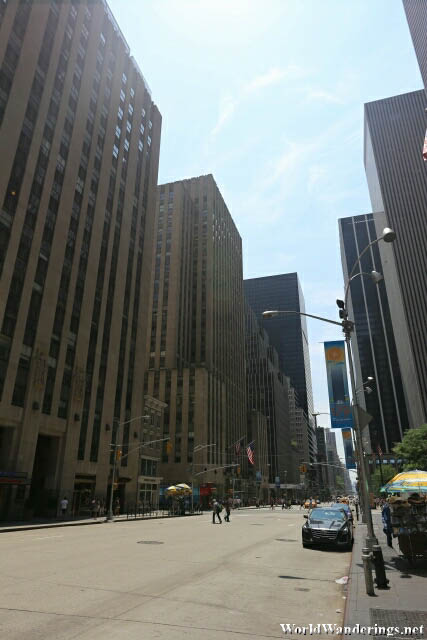 Street Lined with Skyscrapers in New York City