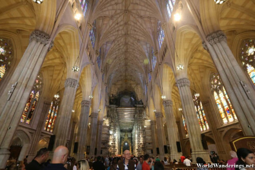 Inside the Saint Patrick's Cathedral in New York