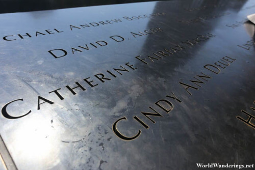 Engraved Names at the National September 11 Memorial