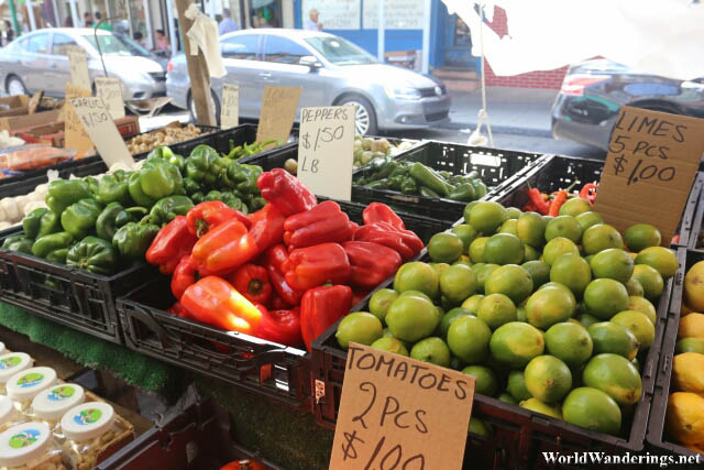 Colorful Vegetables at the Italian Market in Philadelphia