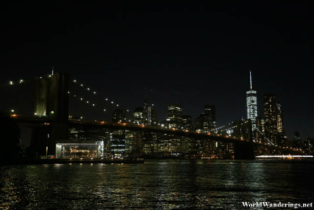 New York City and the Brooklyn Bridge at Night